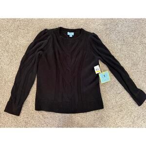 CeCe Black Long Sleeve Sweater Medium